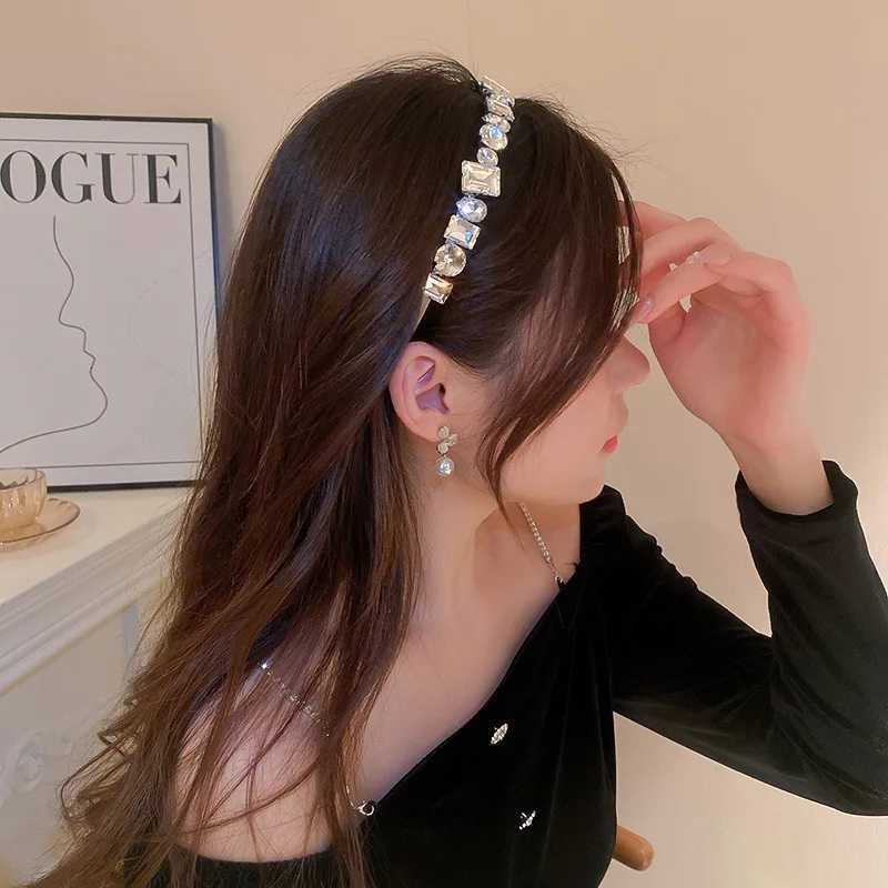 Circle Square Rhinestone Band Flash Hair Party Wedding Hair Accessories Y250808