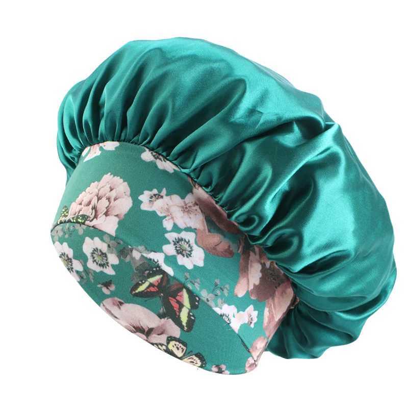 New Womens Satin Solid Sleeping Hat Night Sleep Hair Care Bonnet Nightcap Silky Shower Caps Comfortable Flower Band Unisex Cap Z250808