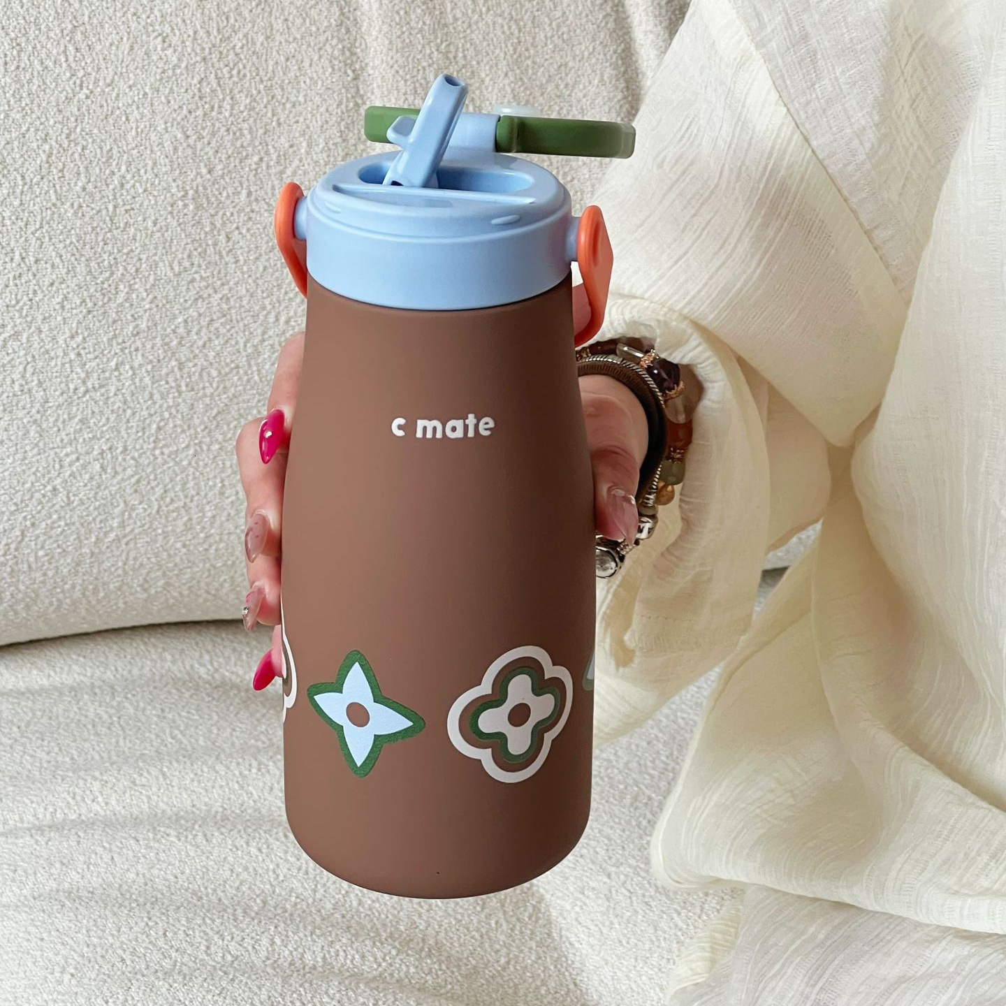 Portable Straw Dual Drinking Cup Ceramic Inner Liner Insulated 316 Couple Female Student HighValue Milk Water 250808
