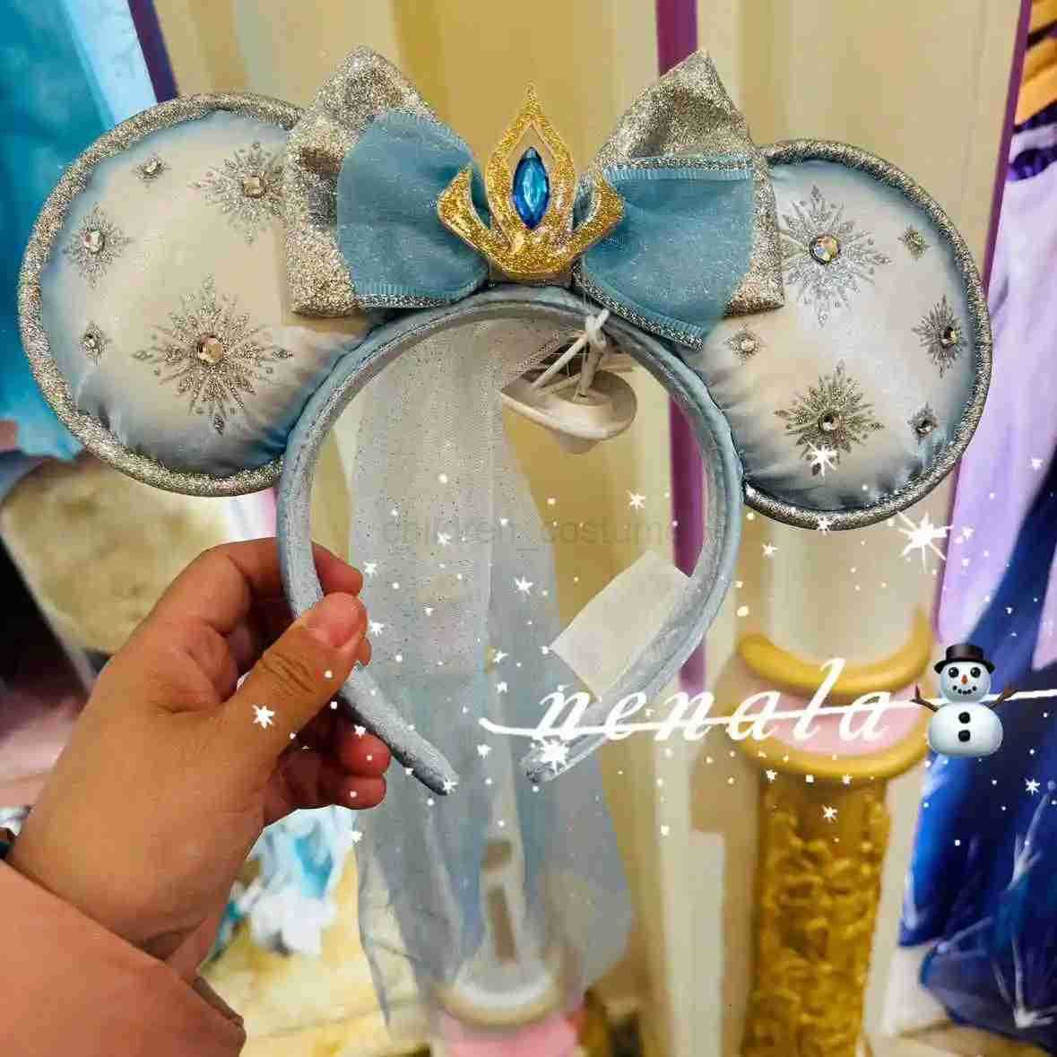 DisneyOriginal Disney Princess Tiana Jasmine Rapunzel Cinderella Ear Headband For Adults Shanghai Disneyland Park Hair Hoop Girl Gifts W250808