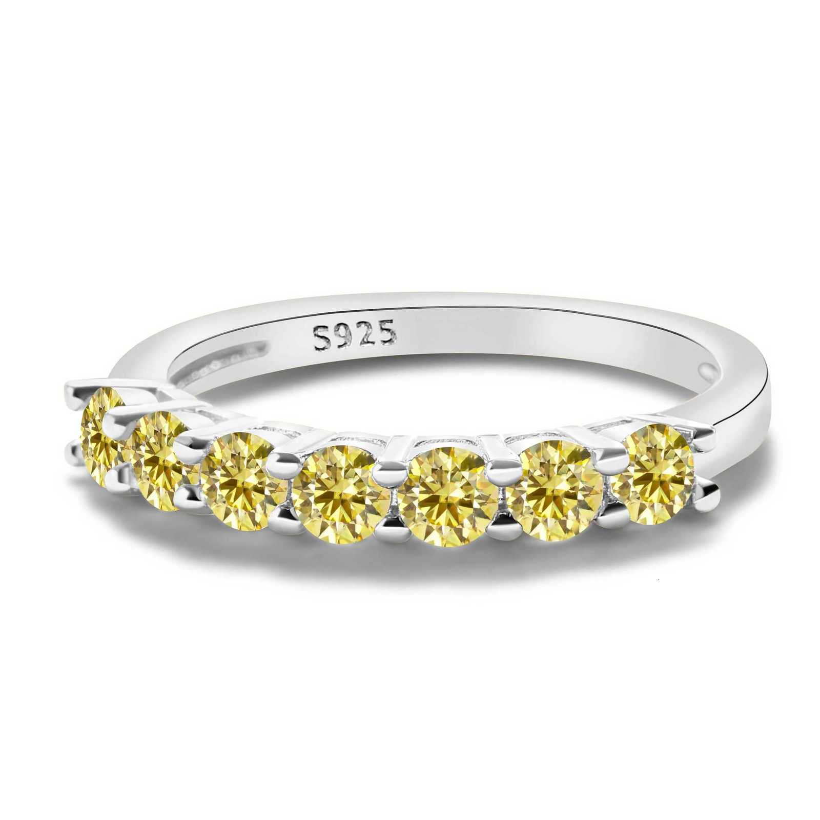 3mmx7PCS Round Moissanite Ring 18K White Gold Plated 925 Sterling Silver Fine Jewelry Wedding Engagement Rings for Women Men Y250808