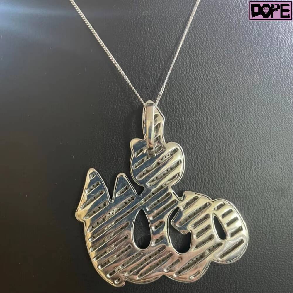 Iced Out Men Classic ALLAH Pendant White Gold Plated 925 Sterling Silver D VVS Moissanite Pendant