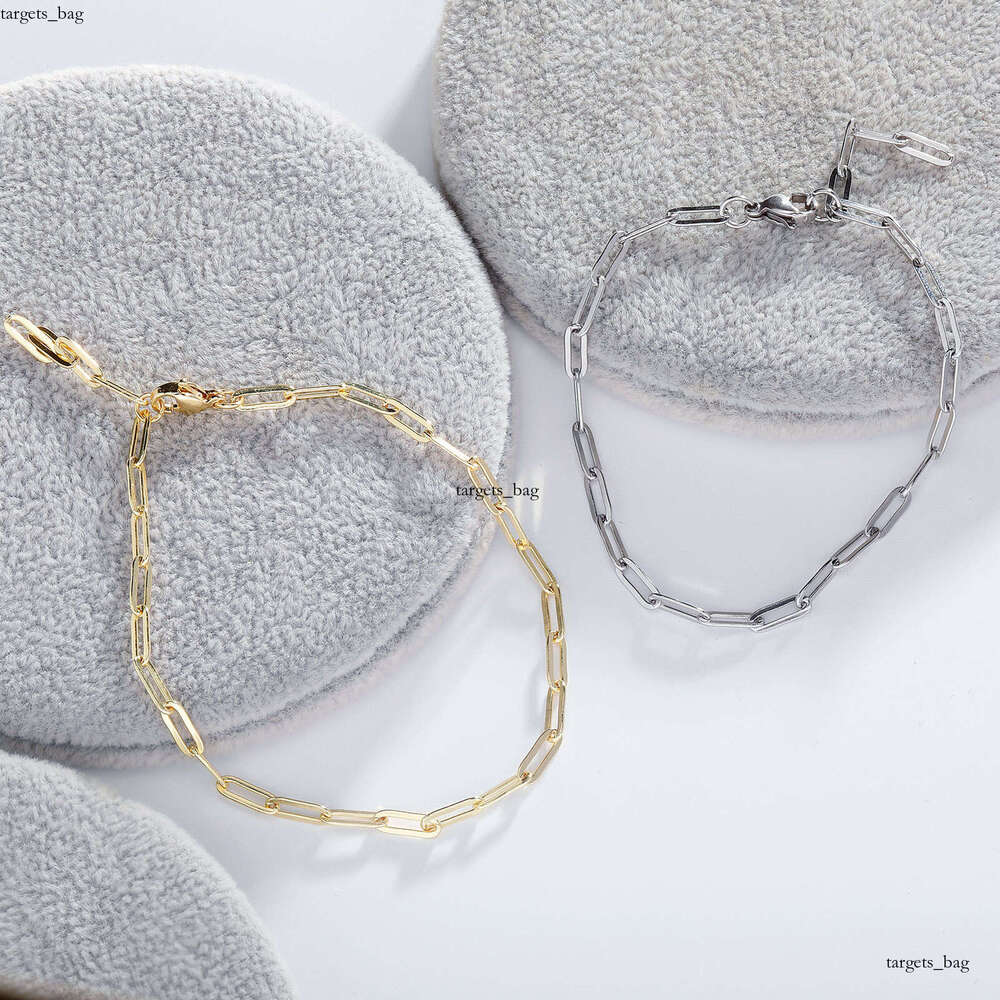 Gold-Plated Sterling Silver Necklace Women's Bracelet Cuban Non-Fading Chain Jewelry