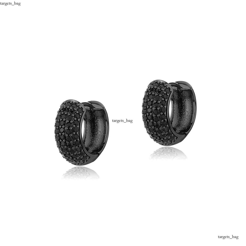 INS Hip-Hop Full Unisex Simple Versatile Stud Earrings High-End Sense Inlaid Dia Jewelry Accessories