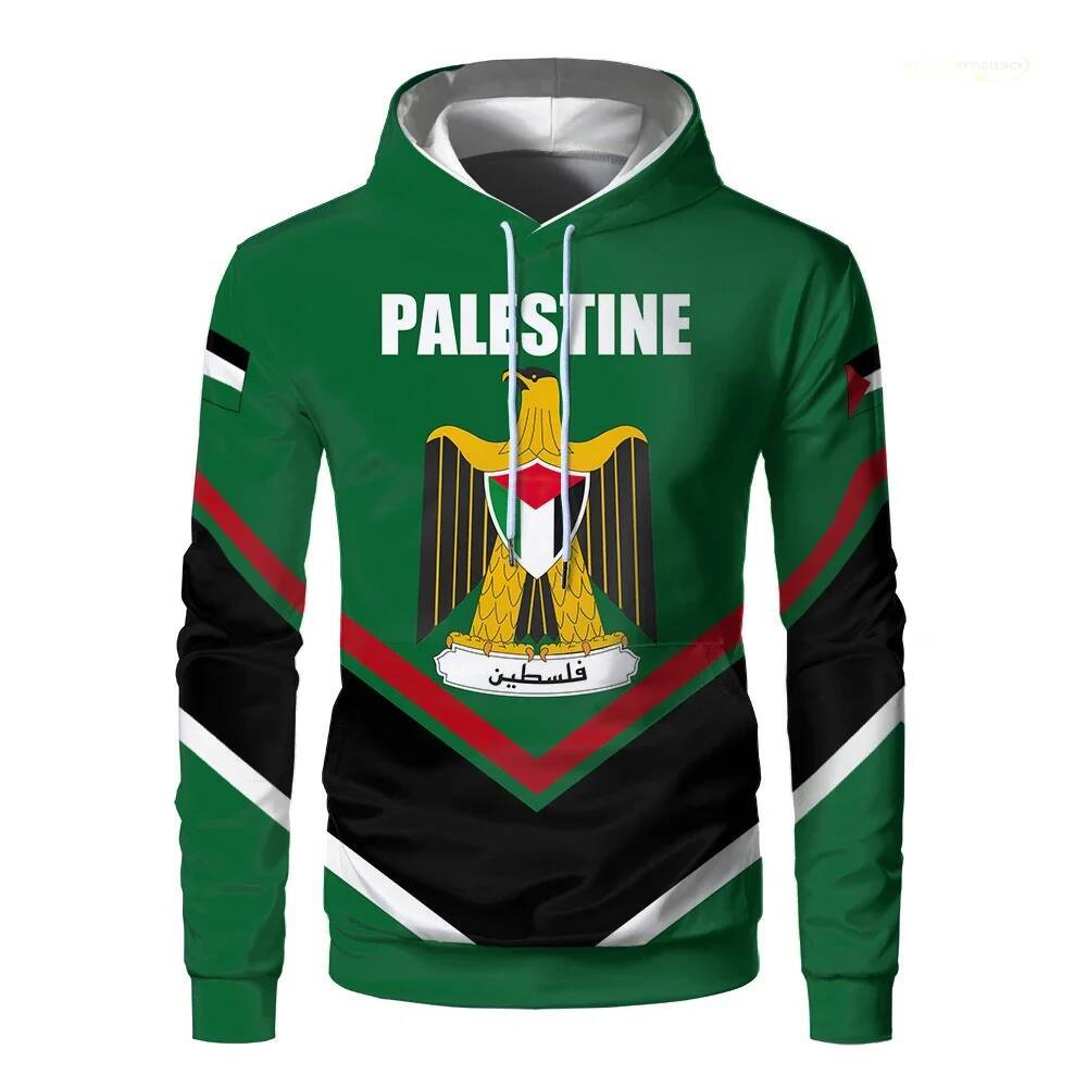 Palestine Flag 3D Print Men Women Hoodie Palestinian National Emblem Graphic Sweatshirt Casual Oversized Haruku Sport Pullover dongdumaoyi