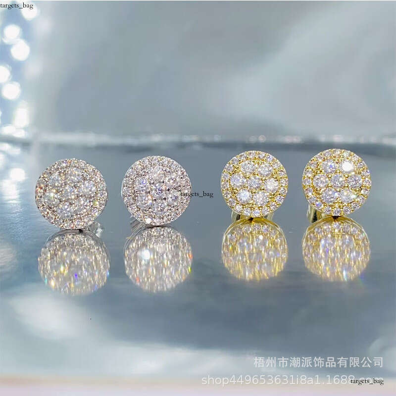 Hip Hop Round Zircon Hiphop Trendy Full Dia Electroplated Earrings New Ear Jewelry 111