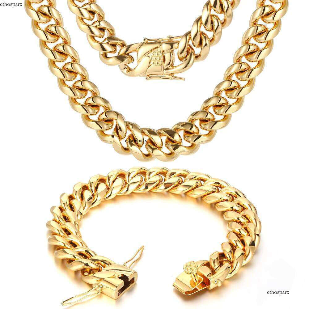 Nuoya Wholesale Men Bracelets Hip Hop Gold Cuban Link Chain
