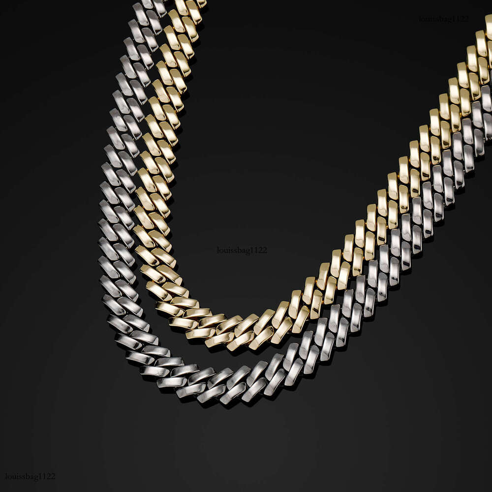 10/12/18mm Dia Chain Smooth Surface Unisex Cuban Necklace Hip Hop Personality Trendy Bracelet