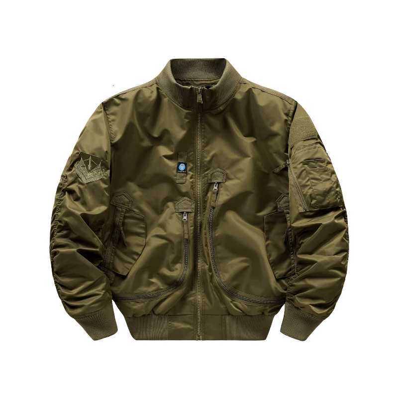 Mens jacket MA pilot jacket 2025 new embroidered stand collar American workwear jacket Spring and Autumn trendy casual jacket W250809