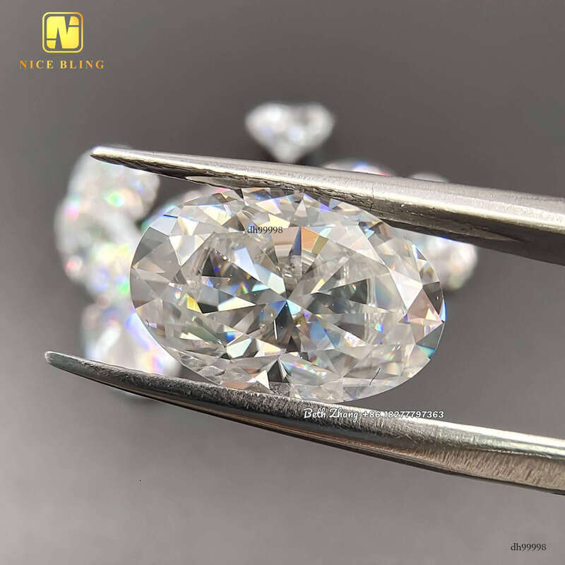 Moissanite Dia Sier Hip Hop Fashion Ear Studs Oval Shape Lab Dias Screw Back Earrings for Men Women