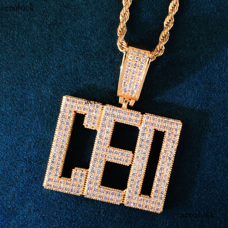 Hip-Hop Full Moissanite chain Regular Script Letter Trendy Brand DIY Splicing Personalized Niche Design Pendant Necklace