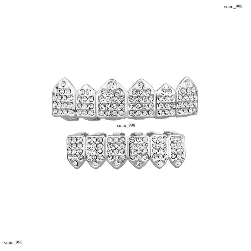 Hip Hop HIPHOP Full Dia Gold Teeth Set Trendy Rapper Personality Accessories Grillz