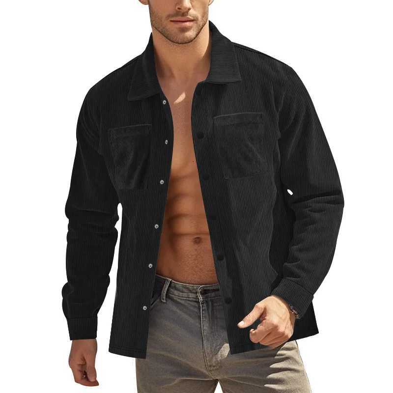 2024 New Mens Heavy Corduroy Shirt Long Sleeve Shirt Casual Cardigan Jacket W250809