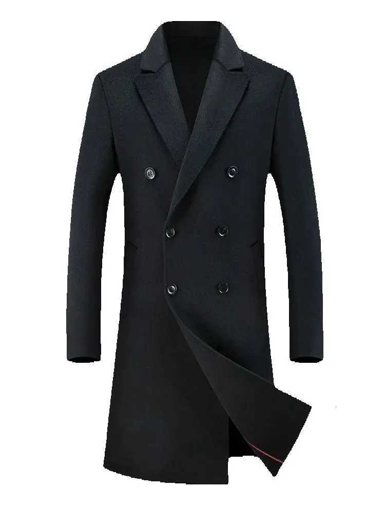 2025 Mens Extra Long Double Row Woolen Coat Thickened For Winter Casual Scene Regular Style Other Type Trench XJ250809