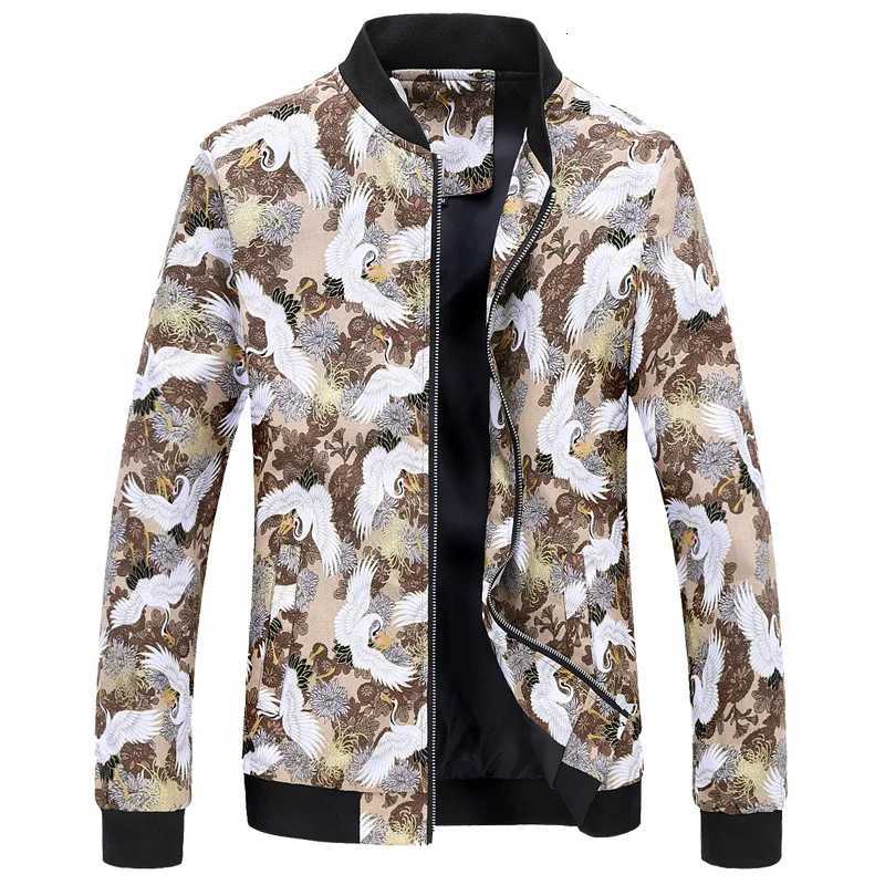 Mens Printed Long Sleeve Jacket Zipper Control Switch Coat Spring/Autumn New Jacket Asian Size Tops M-6XL W250809