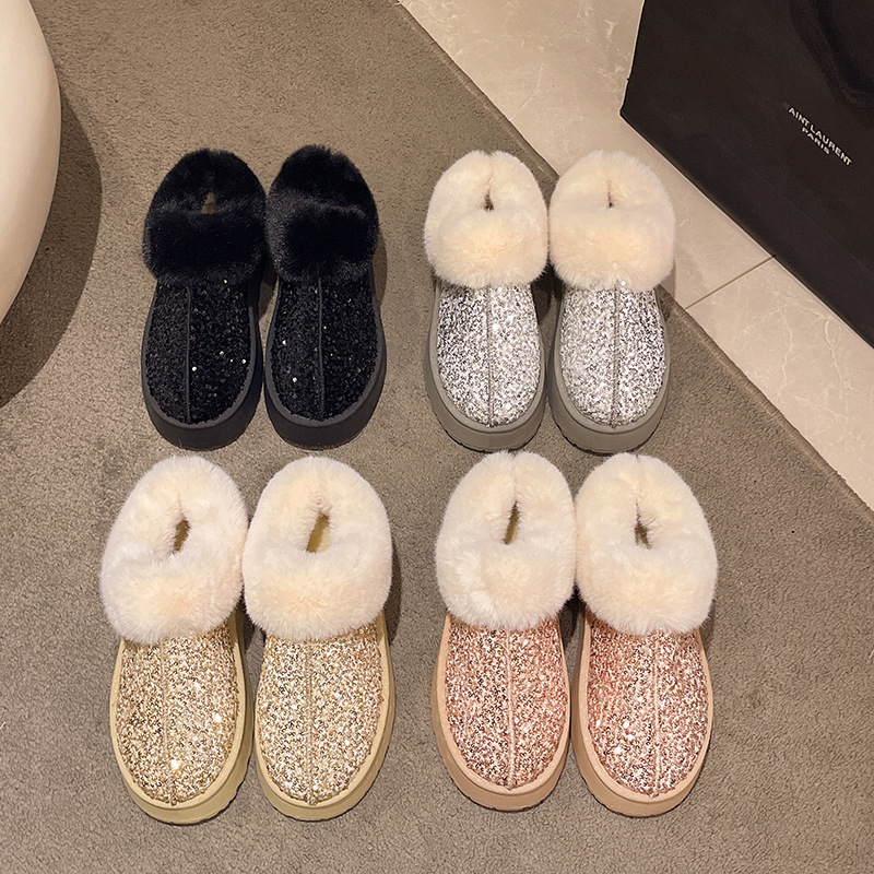 Free Shiping For Womens Designer boots pink black yellow New winter versatile and fashionable low top snow boots large size 36-43