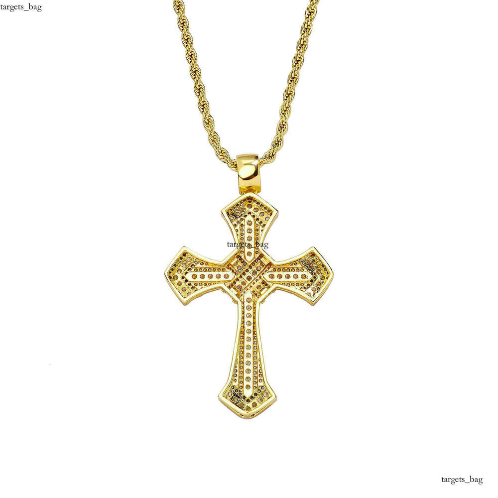 Hip Hop T Square Moissanite chain Cross Pendant Trendy Unisex Fashion Personality Necklace Accessory
