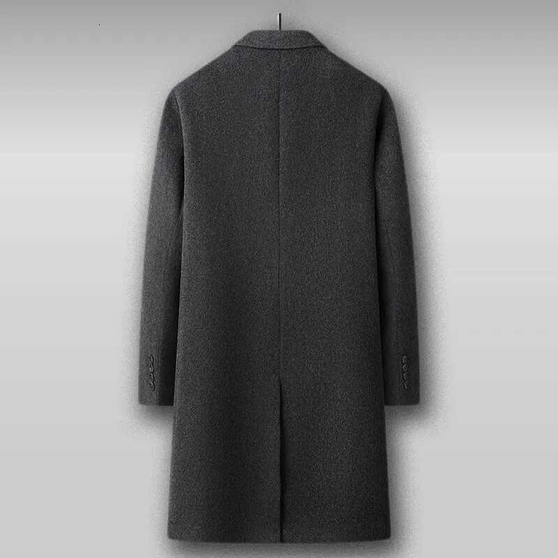 Sheep Wool Autumn Winter Outdoor Season Fashion Casual Mens Slim Gentleman Double-breasted Down Strip Wool Coat XJ250809