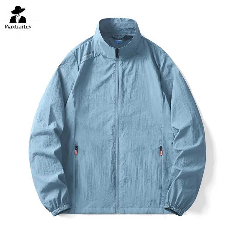 Mens Sunscreen Clothing Hiking Casual Lightweight Collar Pocket Thin Jacket New Summer UV Ice Silk Fishing Skin Windbreaker W250809