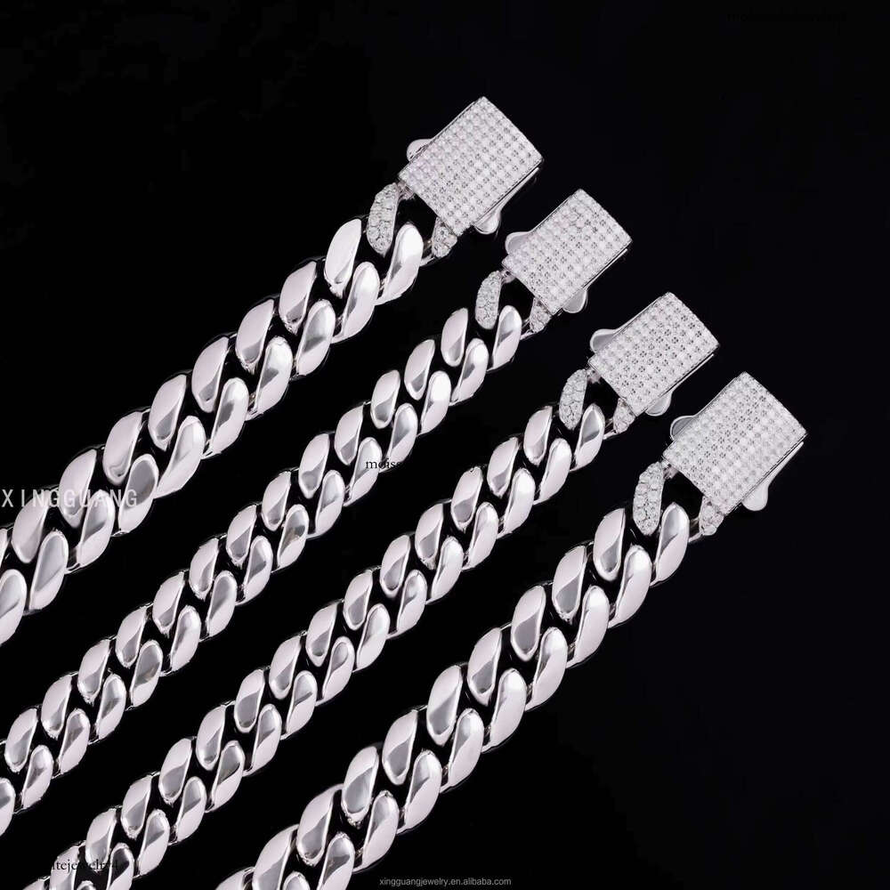 Hip Hop Gold Plated Sterling 12mm Wide Heavy Sier Cuban Chain for Mens Jewelry