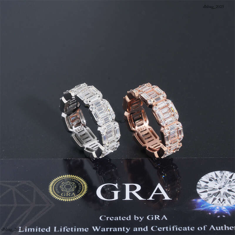 ICED OUT New Hip-Hop Ring Irregular Moissanite Full Inlay Silver Unisex