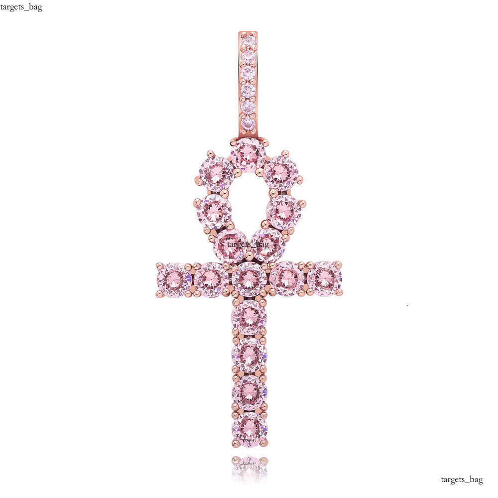 Hip Hop Cross Full Color Moissanite chain Pendant Fashion Personality Trendy Unisex Versatile Necklace Jewelry