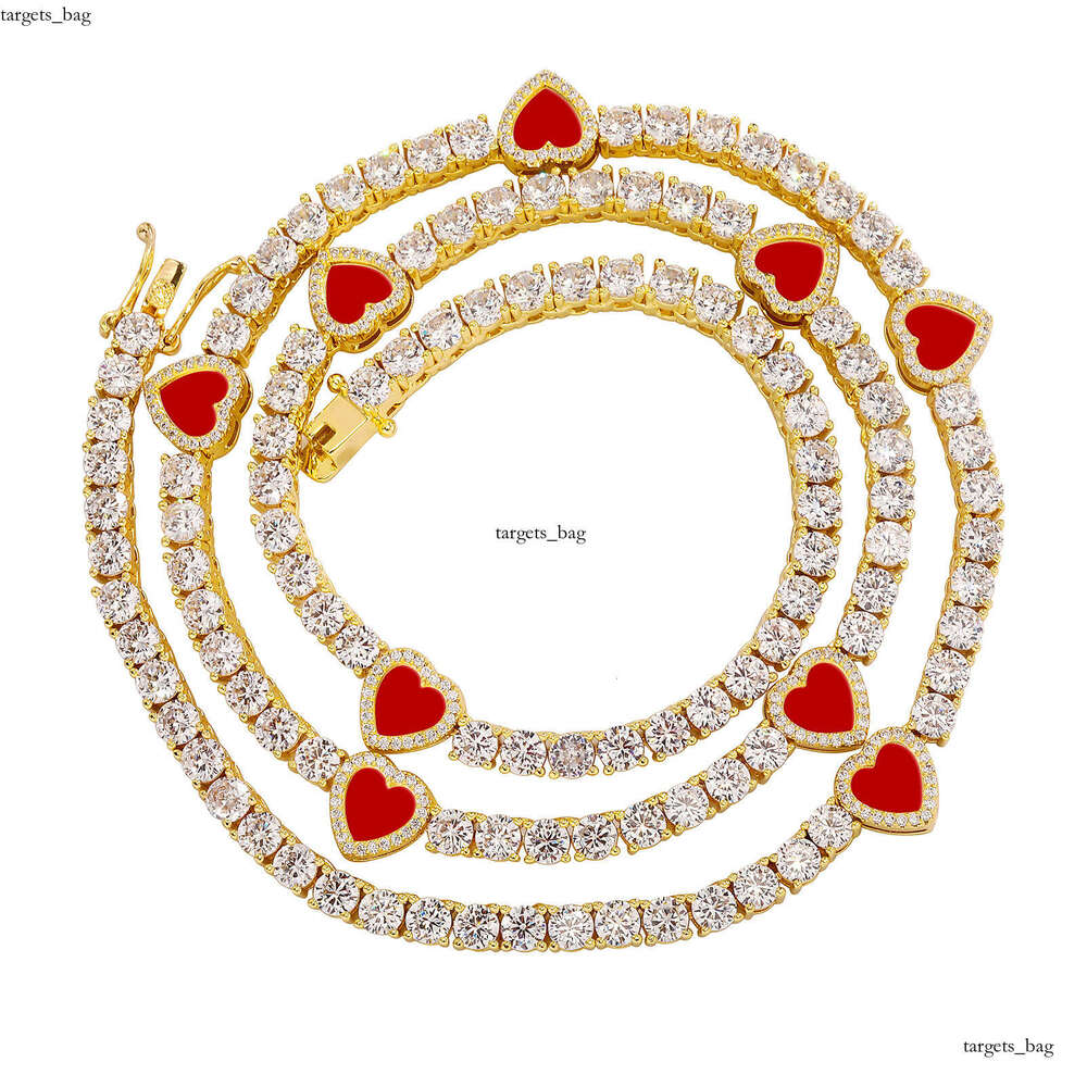 Heart Moissanite chain Bracelet Tennis Necklace for Women Exquisite High-end Clavicle Chain Accessory