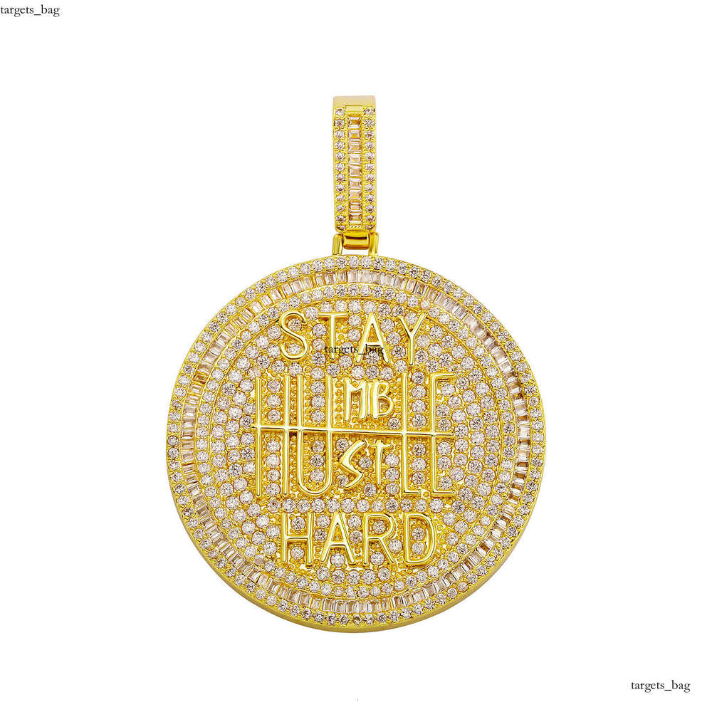 Trendy Personality Keep Calm Letter Pendant Full Dia Cuban Necklace Men Hip Hop Jewelry