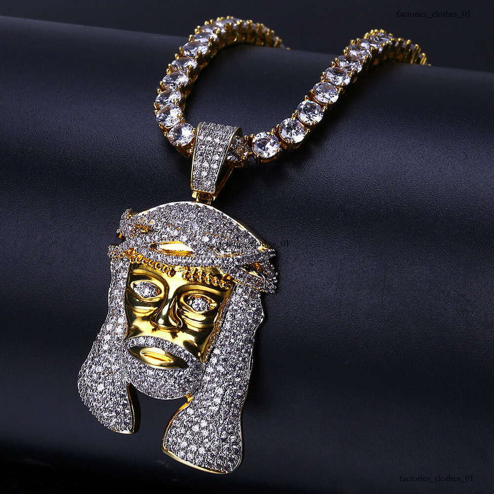 New Micro-Inlaid Pendant Avatar and Red Hip-Hop Necklace Set
