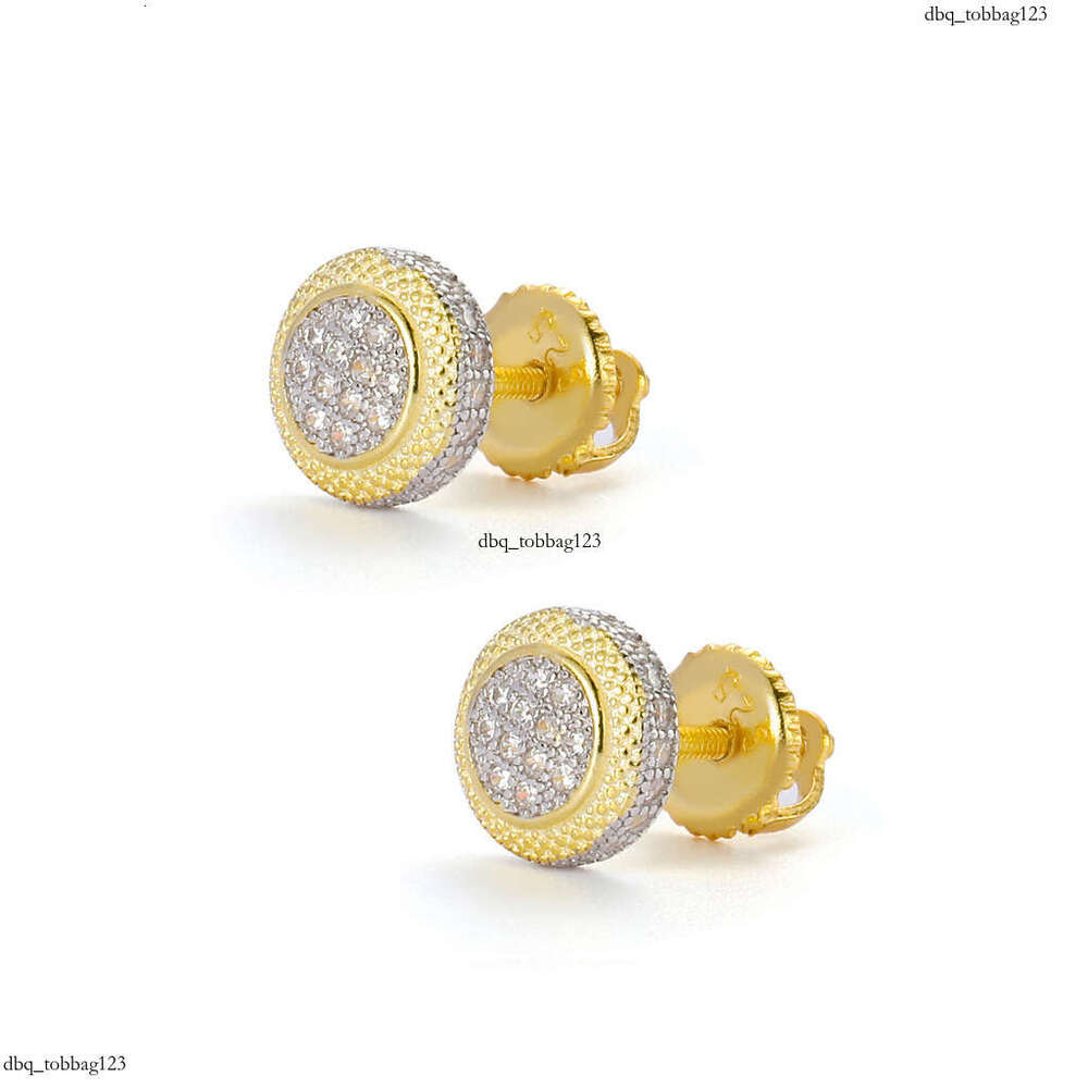 S Full Body Two-tone Round Three-dimensional Micro-inlaid Zircon Spiral Ear CapIced Out VVS Earrings