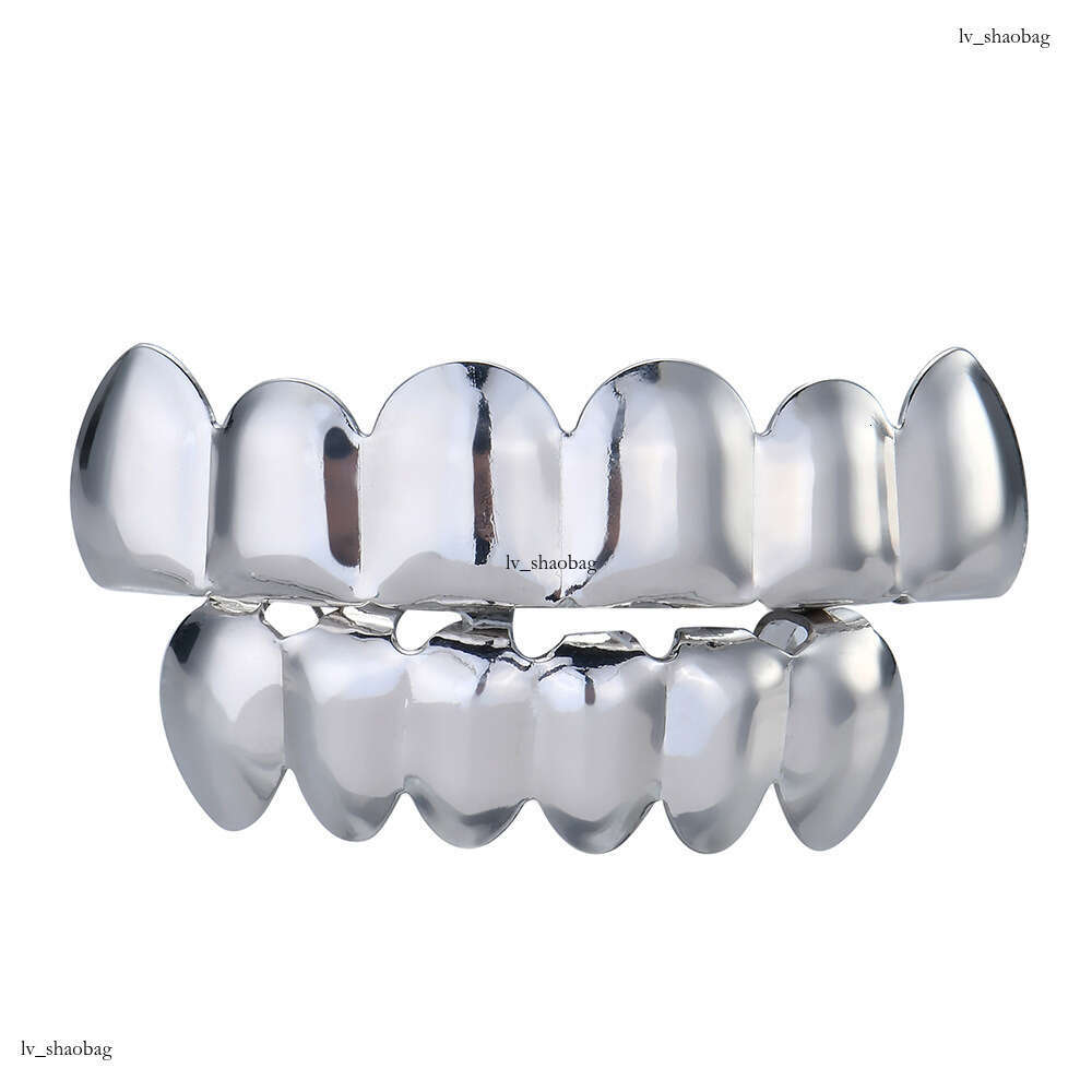 Gold-Plated Teeth Hip-Hop Smooth Gold Singer Trendy Decoration Grillz Halloween