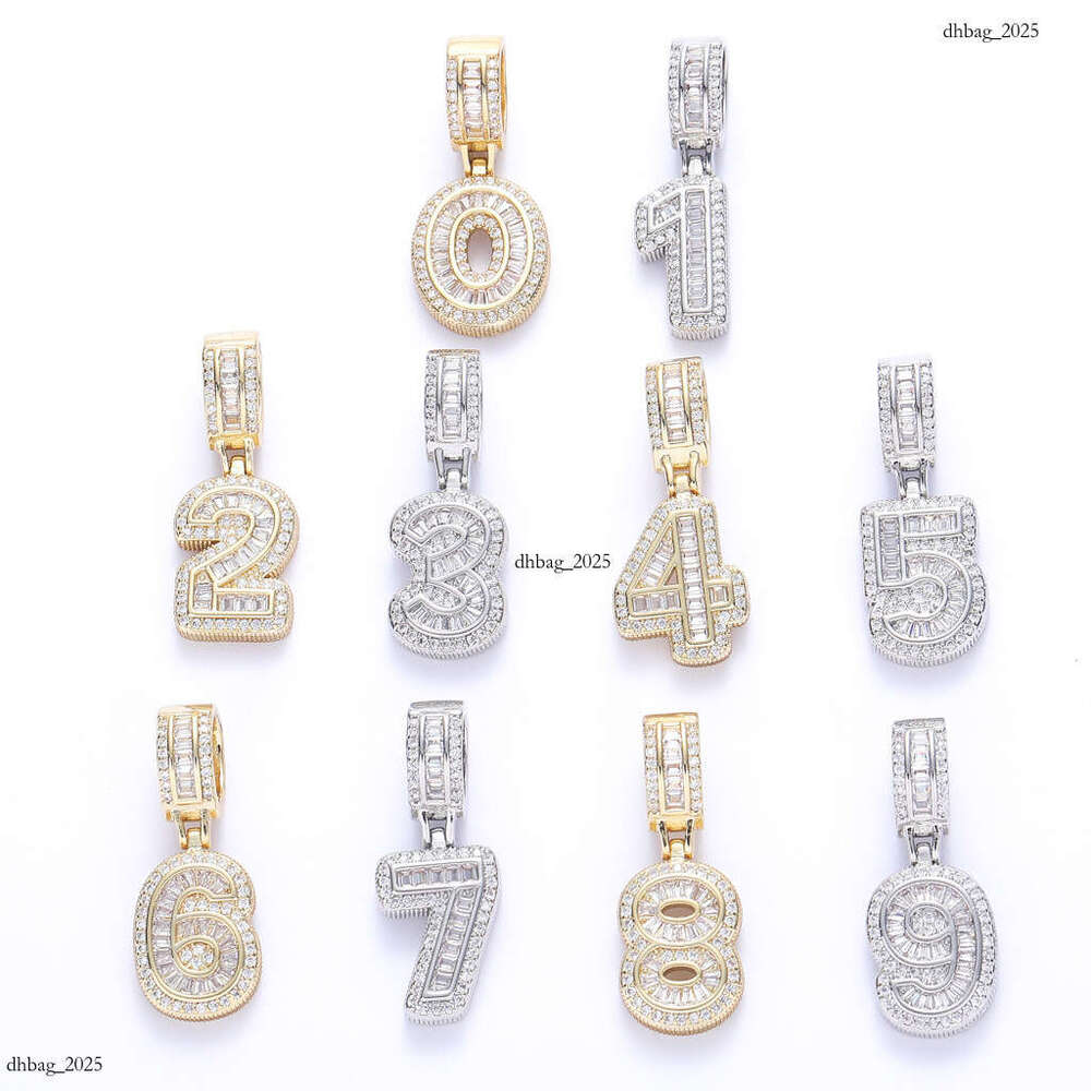 Rock Candy Digital Inlaid Moissanite chain Hip-Hop Pendant Creative Trendy Necklace Personalized DIY Splicing