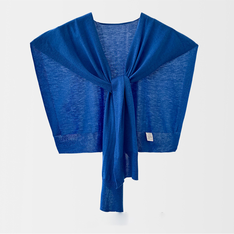 K1649 Autumn and winter thin knitted shawl women's ethnic style waistcoat outer wear false collar neck protection shoulder wool scarf cloak trend
