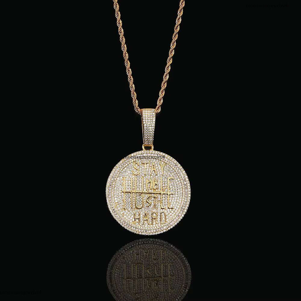 Personalized Letter Hip Hop High Quality Round Full Pave CZ Stone Custom Name Pendant