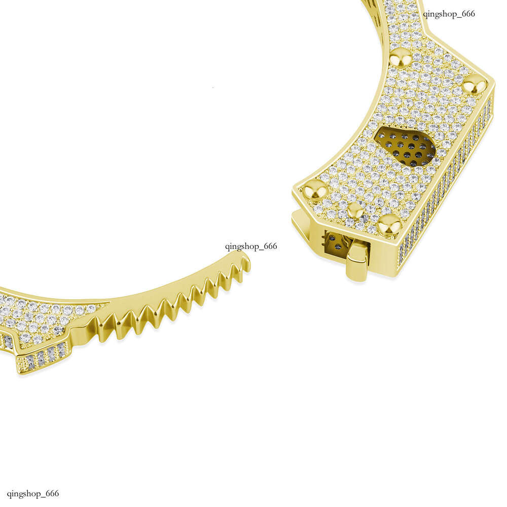 New Style Personality Handcuff Full Zircon Hip Hop Punk Large Bracelet