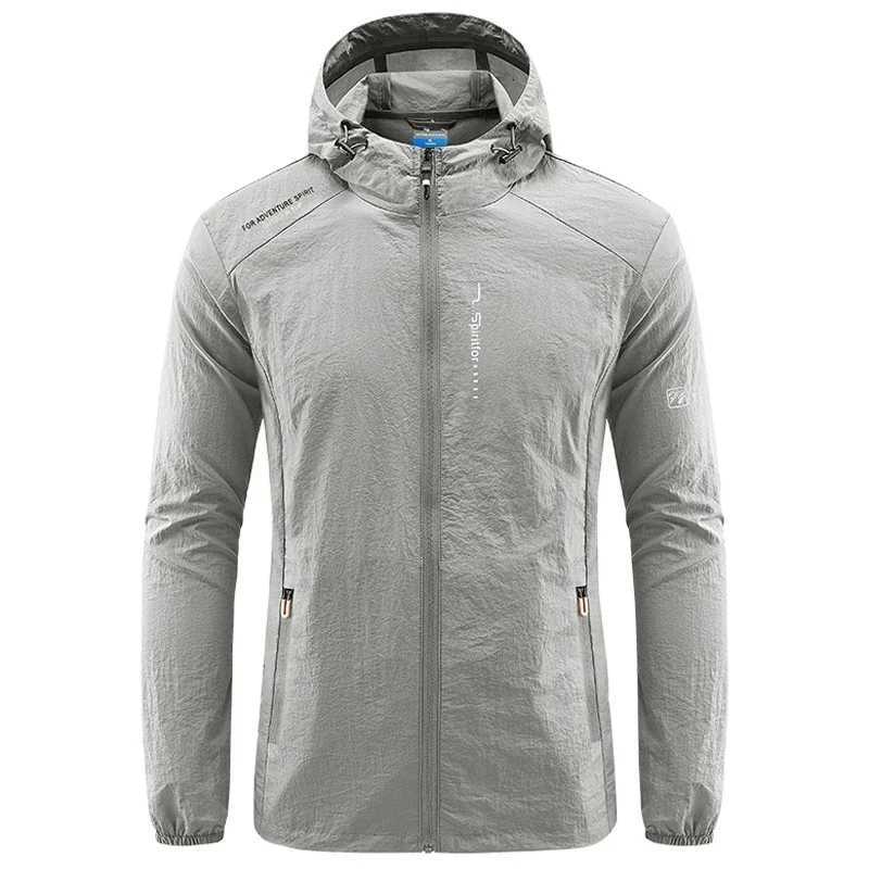 Summer Outdoor Quick Dry Sun-Protective Thin Jacket Men Hiking Fishing Cycling Hooded Gym Sport Windbreaker Ultra Light Coats W250809