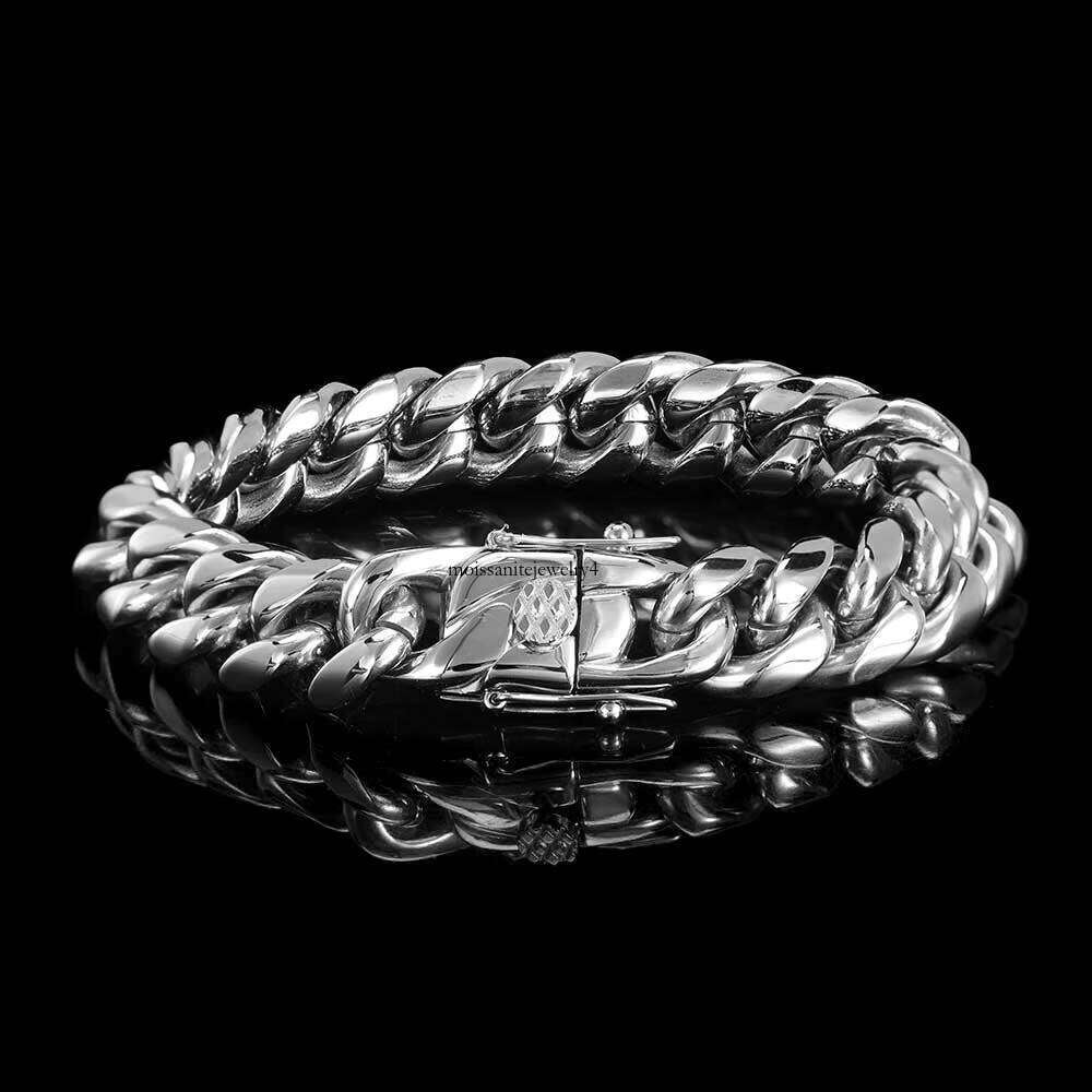 NUOYA 10mm Stainless Steel Link Unisex Gold Plated Hip Hop Cuban Chain Bracelet for Men and Women Party Gift