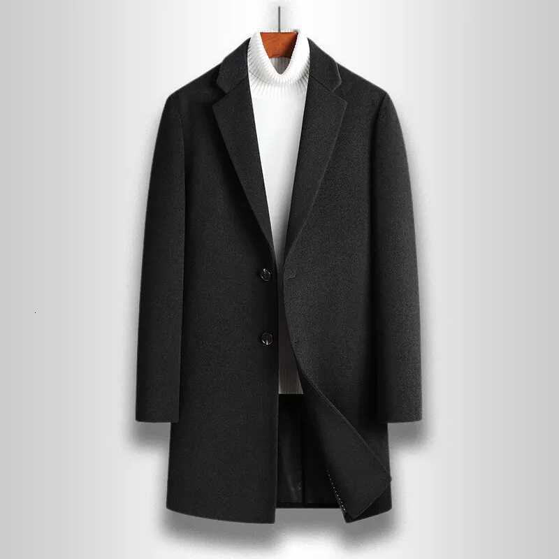 51% Wool Autumn and Winter Outdoor Fashion Casual Men Slim Trend Business Gentleman Korean Medium Long Woolen CoatXJ250809