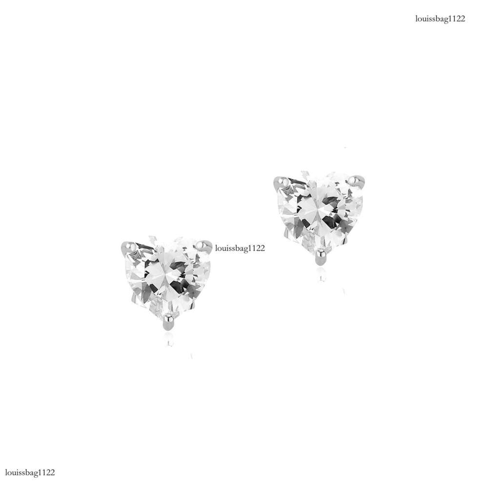 Heart-shaped Zircon Sparkling Earrings for Women, Simple and Elegant, Light , Exquisite Sier Needle Fashion Ear Jewelry