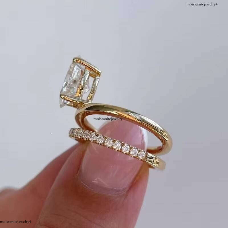 Wholesale Fashion Ladies Jewelry 2.5 Oval Cut Bridal Set Moissanite Rings for Women Wedding Engagement