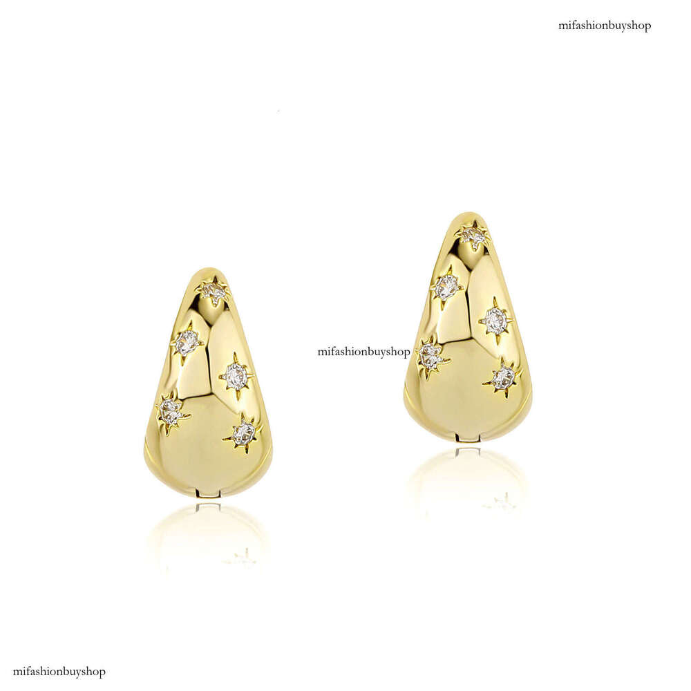 Star Dia Metal INS Women Trendy French Style Autumn Winter High-end Elegant Earrings Clips Daily Versatile Ear Jewelry