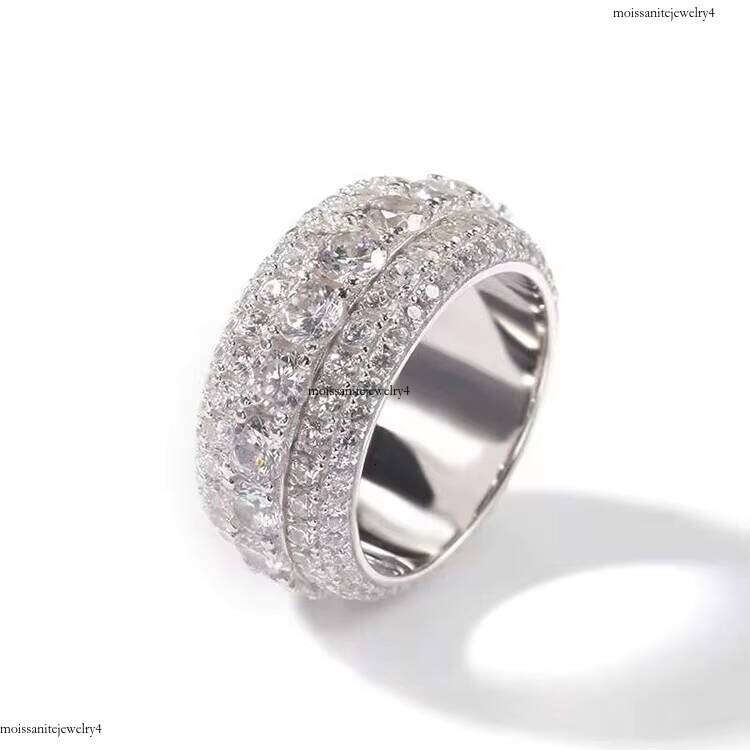 Hip Hop Gold Plated Champion Ring Full VVS Iced Out Moissanite Fancy Color S Sier Championship Rings for Men