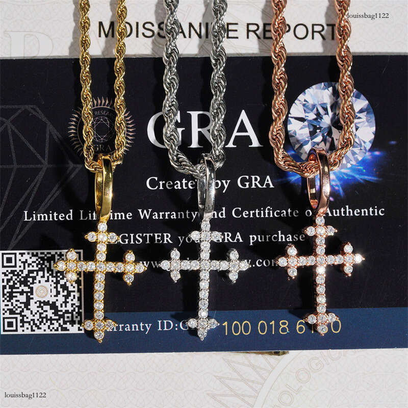 Personalized Iced Out VVS Cross Full Inlaid with D Color Moissanite Necklace Pendant