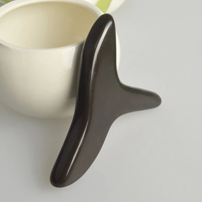 1PC Crystal Natural Stone Obsidian Massage Stone Guasha Scraping Facial Massager Black Bian Health Cure Stick 250808