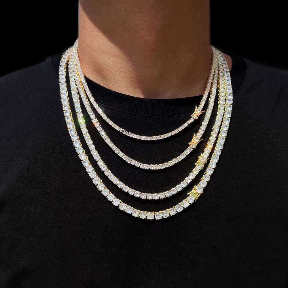 Hip Hop Choker Jewelry Chain for Women Iced Out CZ Stone Tennis Necklace