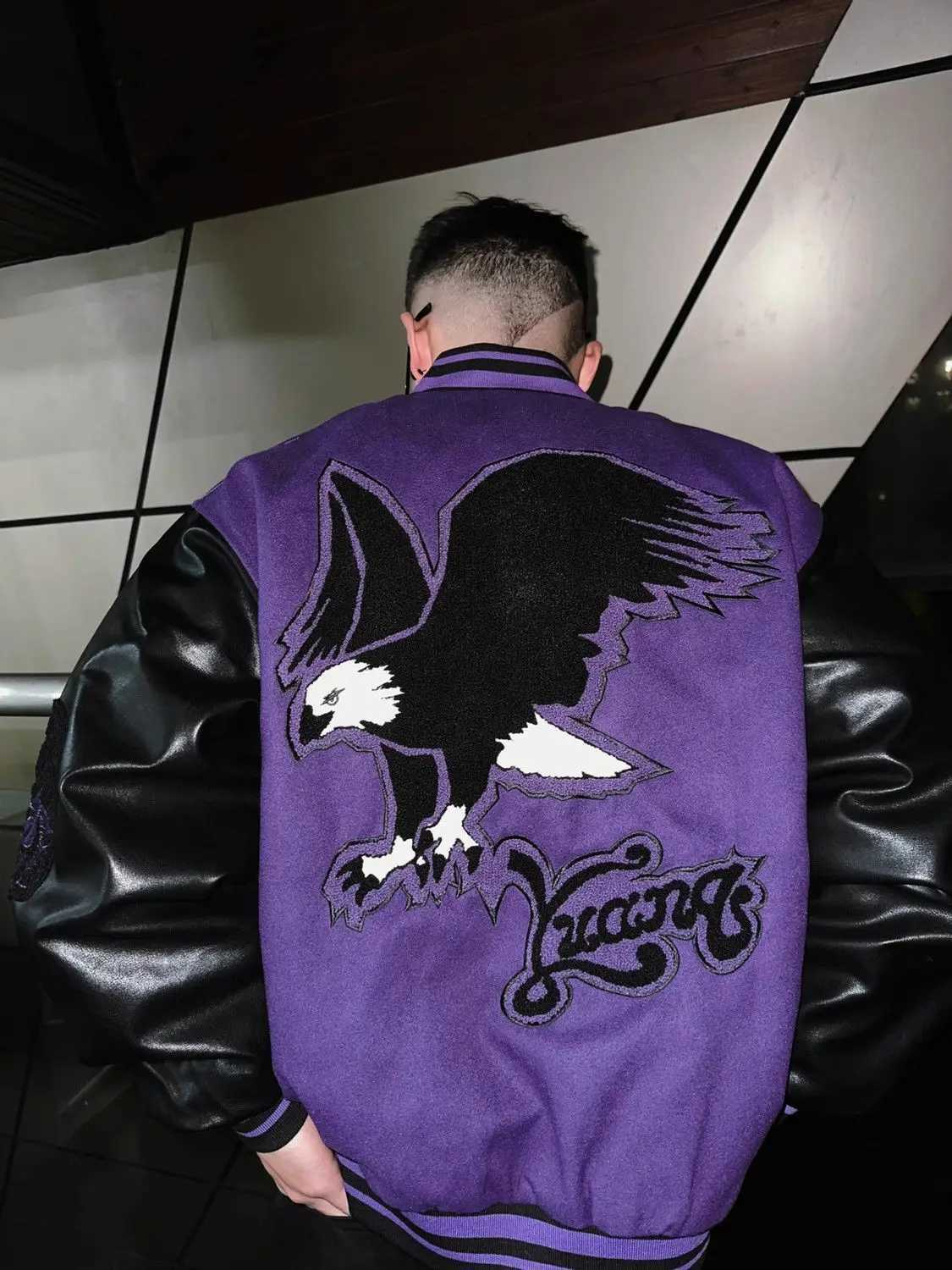 2K Jackets Retro Hip Hop Eagle Pattern Embroidery Splicing Baseball Uniform for Men and Women Casual Loose Goth Jacket Coats W250809