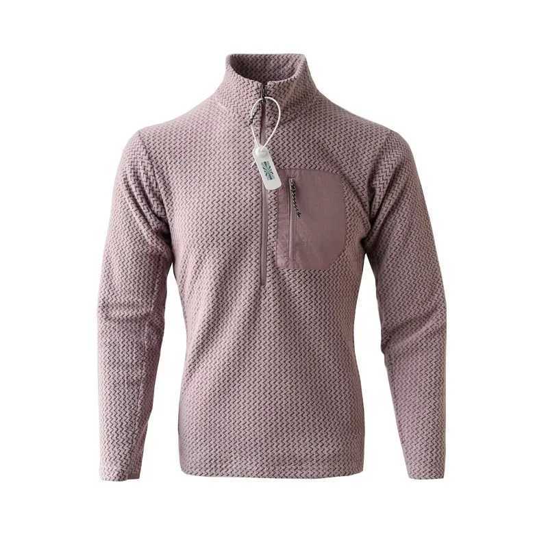 New Comfortable and Thick Mens and Womens Sports Semi-zipper Fleece Sweatshirt with Wavy Fleece and Long-sleeved Sweatshirt W250809