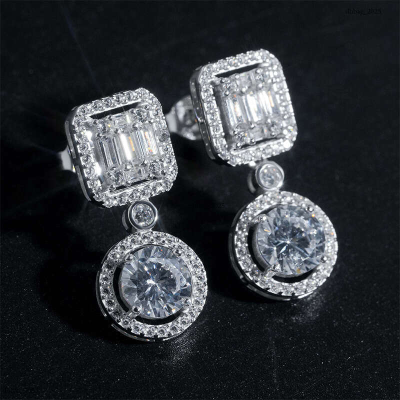 ICED OUT New Personalized CrosIced Out VVS Inlaid with 5A Zircon Hoop Earrings Studs