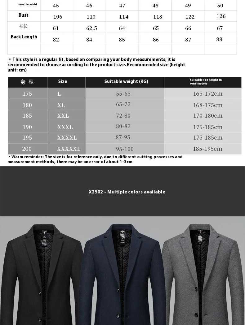Long Winter/Autumn Woolen Coat for Men Mid-Aged Fashionable Casual Woolen Jacket 2025 New Style Windbreaker for Mens Clothing XJ250809