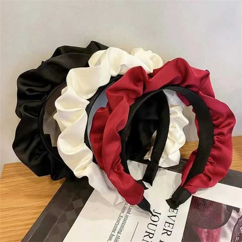 Popar Puffy Ruffled Satin Cloth Hoop for Women Girls Shop Party Band Ins Fem Piece Y250809